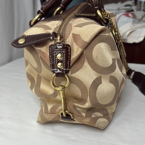 Coach Brown and Tan Satchel with Structured Design - Picture 8 of 16